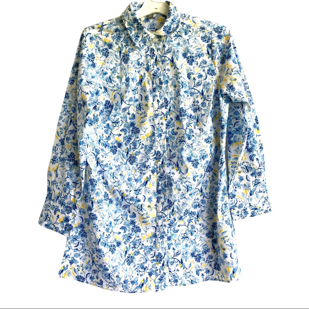 Jessica London floral button  down tunic. Sz 12w
